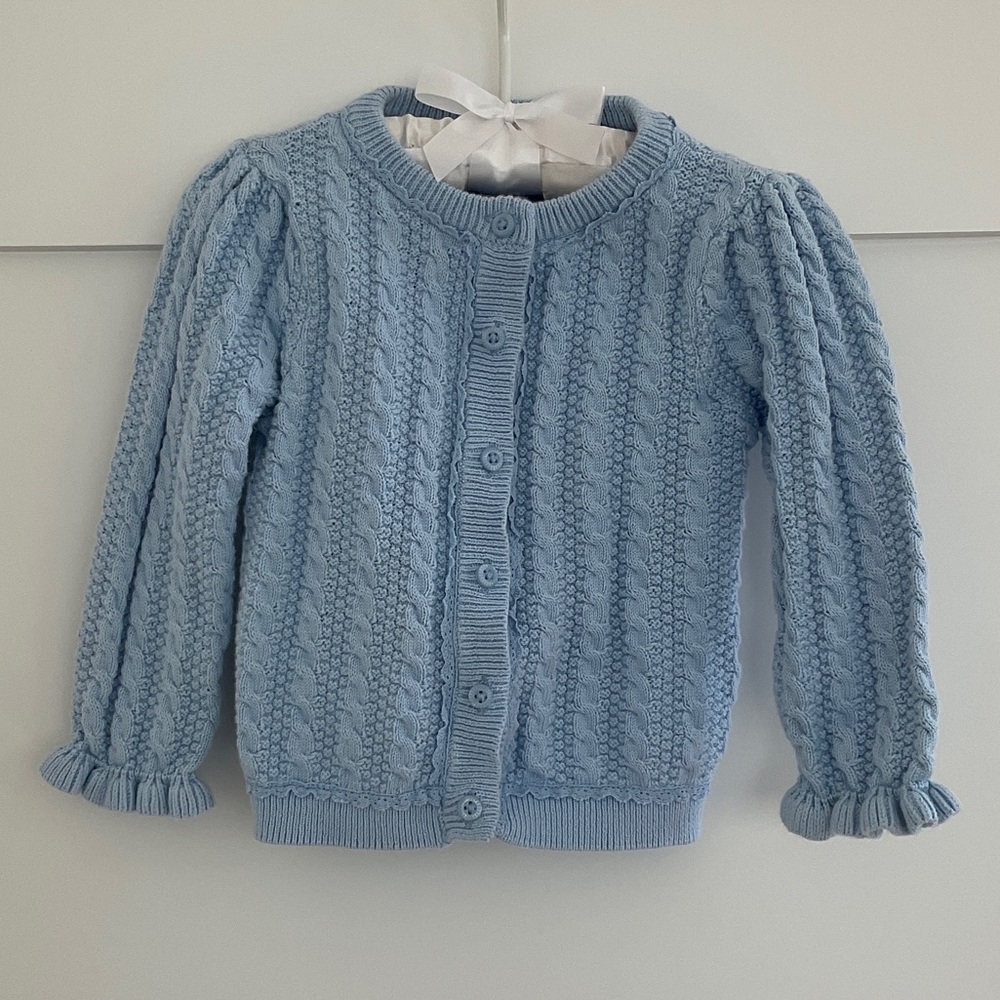 Janie and Jack Baby Blue Cable Knit Cardigan
